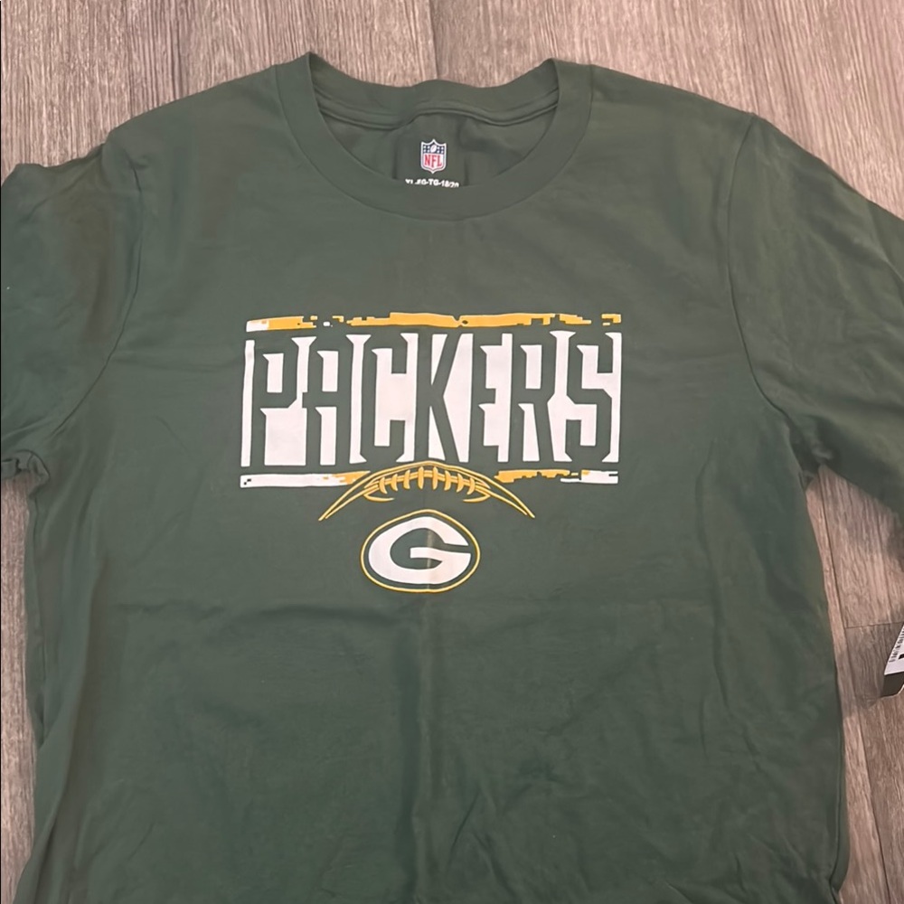 NFL Green Bay Packers Kids T-Shirt XL 18/20 Green Graphic Tee Football Logo